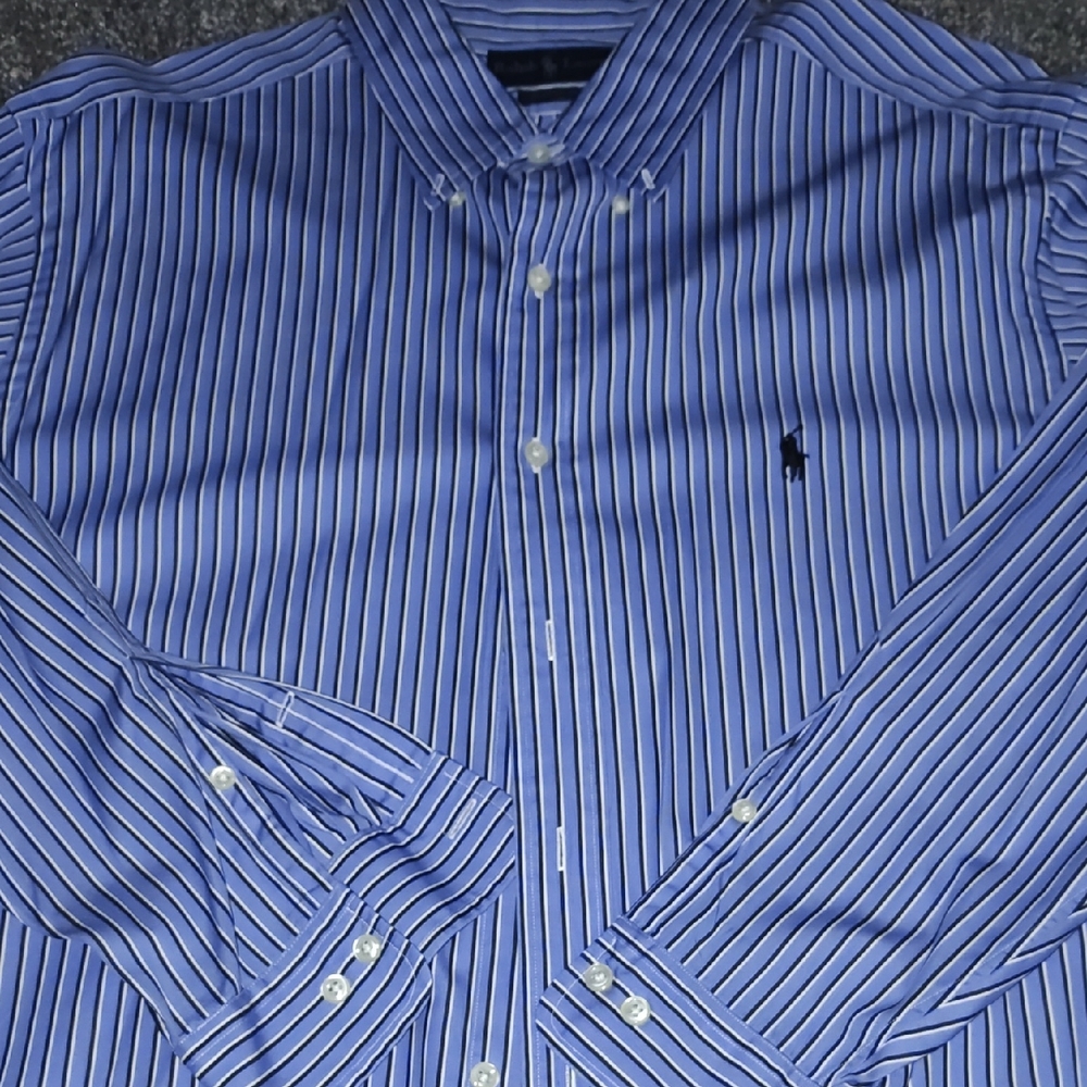 Ralph Lauren Blue and White Striped Shirt